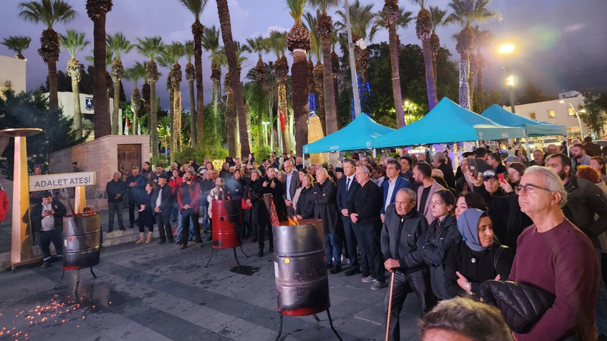 Nöbet bir hafta sürecek: Adalet Ateşi Bodrum'da yakıldı